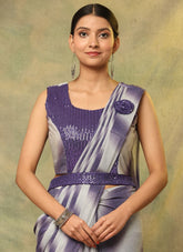 Fashionable Functional Wear Saree in Purple Colour